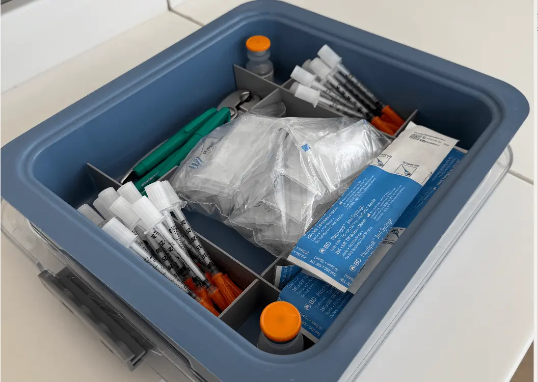 Botox-Set-Up-Tray Clinical tray showing supplies for Botox treatment.